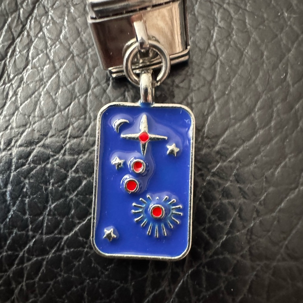 Blue Constellation and Stars Italian Charm Dangle Link